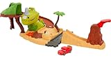 Disney Pixar Cars Spielzeug, Dinosaurier-Spielplatz Spielset mit Lightning McQueen Spielzeugauto, Dinosaurier- und von Kindern aktivierbare Action, Cars On The Road, HNL99