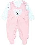 TupTam Unisex Baby Strampler Set Spruch Mamas & Papas Schatz, Farbe: Bärchen Rosa Weiß Apricot, Größe: 50