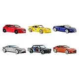 Hot Wheels European Car Culture-Multipack - 6 Spielzeugautos im Maßstab 1:64, Hommage an die europäische Automobilindustrie, Geschenk für Kinder ab 3 Jahren und Sammler, HLK51