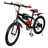 Begoniape 20 Zoll Mountainbike mit 7 Gang Schaltung, Rot Verstellbares MTB Fahrrad, Geschwindigkeits Positionierungskette Fahrräder, Fahrrad für Jungen, Mädchen und Kinder