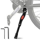 tinxi® Fahrradständer Seitenständer Hinterbau Mittelbau verstellbar 24' 26' Universal mit Anti-Rutsch Gummifuß Aluminiunlegierung