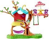 Enchantimals GBX08 Petal Park Playhouse, with Baxi Butterfly Mini Doll (2 Inch) and Wingrid Figure, Multicolored