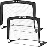 NET PLAYZ - 2er Set faltbar Fussball Tor - 120 x 90 x 90 cm - Fußballtor Pop Up für Garten - Fussballtor klappbar für Kinder und Erwachsene