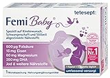 tetesept Femi Baby – 16 Nährstoffe für Kinderwunsch, Schwangerschaft & Stillzeit – mit Folsäure, Eisen, Jod + DHA – 1 x Monatspackung à 30 Tabletten + 30 Kapseln