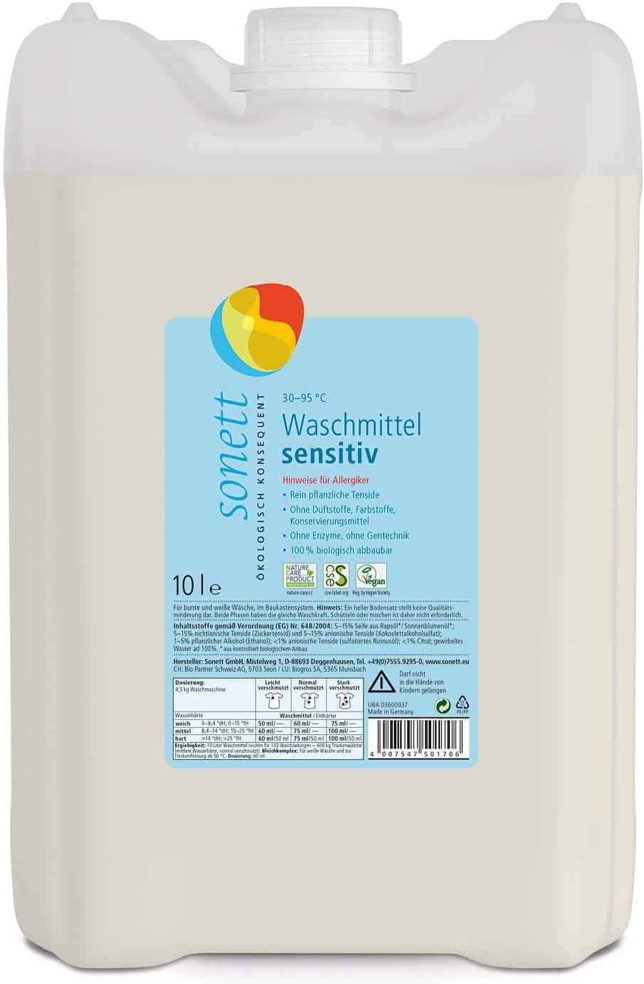 enzymfreies waschmittel - Waschmittel Sensitiv von Sonett.