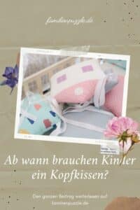 Ab wann brauchen Kinder ein Kopfkissen? AUf dem Foto: Ein Kinderbettchen mit Kopfkissen.