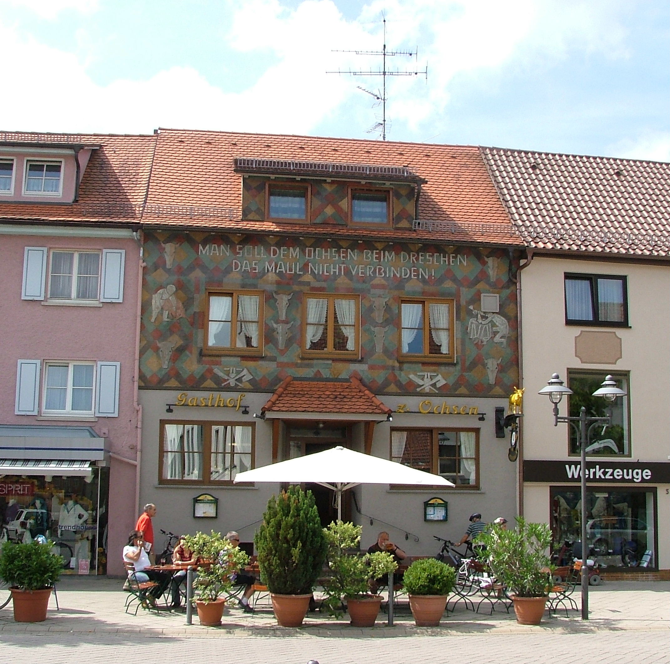 Bad Wurzach Spruch Man soll dem Ochsen beim Dreschen das Maul nicht verbinden. panoramio