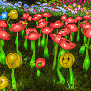 Lights in flower garden animal crossing, mario, nintendo, pokemon Subject: Flowers.