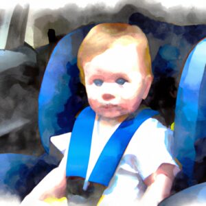 Sorglos unterwegs mit dem Kindersitz 9-36 kg: Drehen, Klicken, Losfahren!“ (Translation: „Worry-free on the road with the Kindersitz 9-36 kg: Spin, Click, Go!“)